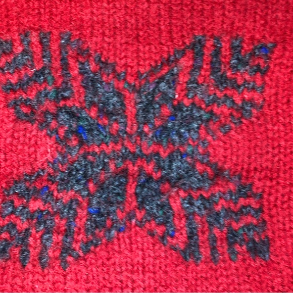 Britches vintage hand-knit wool sweater, red, large - Picture 3 of 7